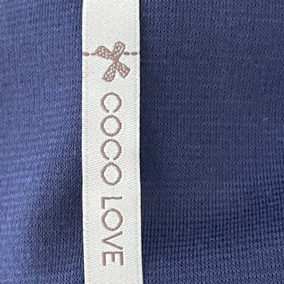 Coco Love Navy Blue Sleeveless Button Cowl Neck A-Line Dress Size Medium - Picture 7 of 8